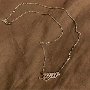 XOXO valentine silver necklace 18”